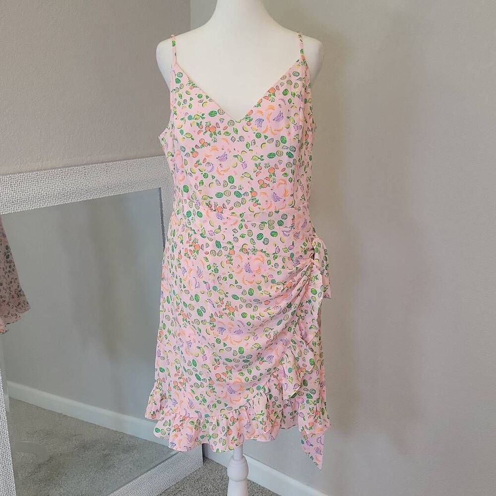 Lilly Pulitzer Alisa Ruffle Wrap Dress Juicy Fruit Size 14